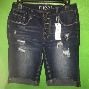Curvy High Waist Jean Shorts
